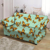 Yellow Butterfly Print Loveseat Cover-grizzshop