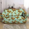 Yellow Butterfly Print Loveseat Cover-grizzshop