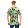 Yellow Butterfly Print Men T Shirt-grizzshop