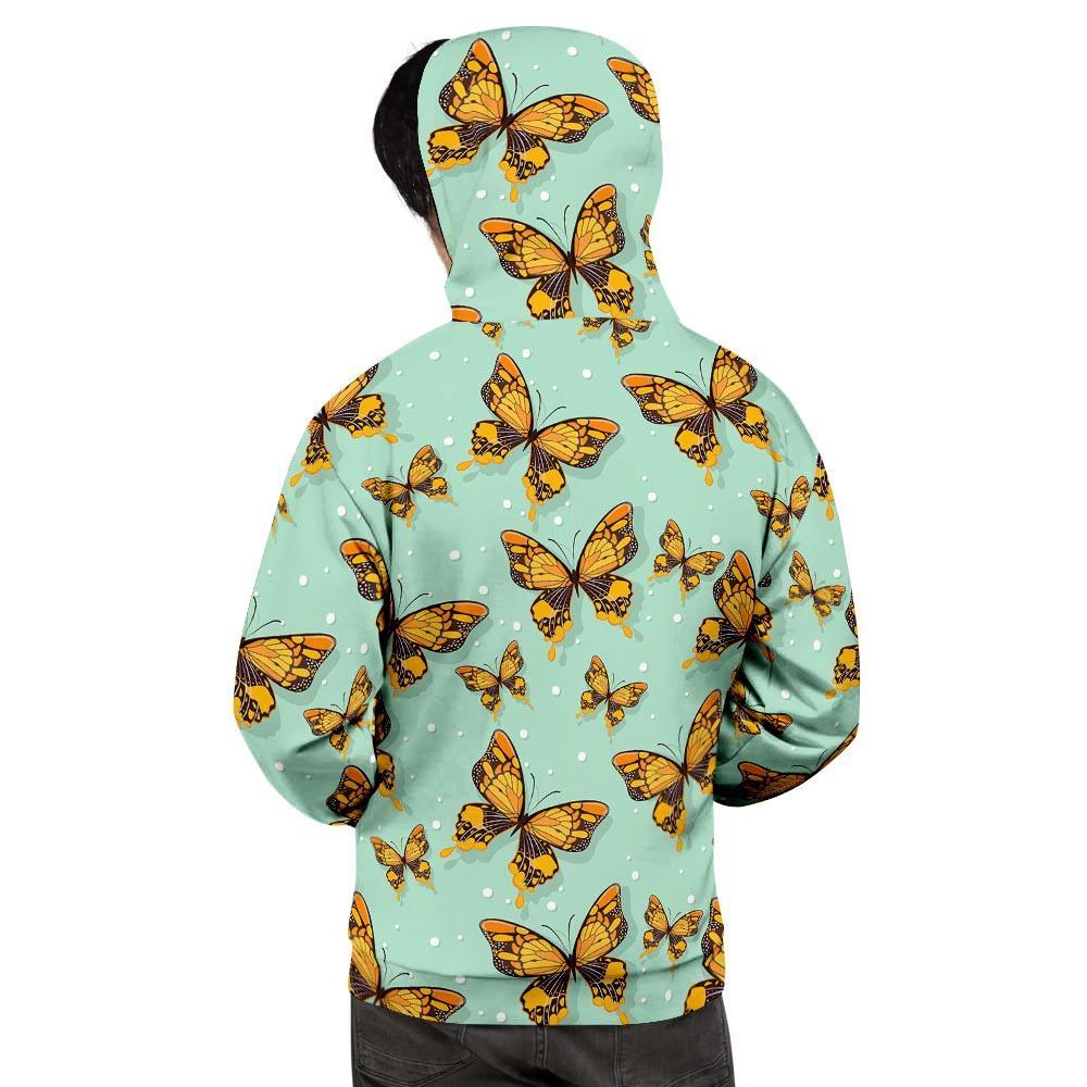 Yellow Butterfly Print Men's Hoodie-grizzshop