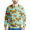 Yellow Butterfly Print Men's Sweatshirt-grizzshop