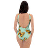 Yellow Butterfly Print One Piece Swimsuite-grizzshop