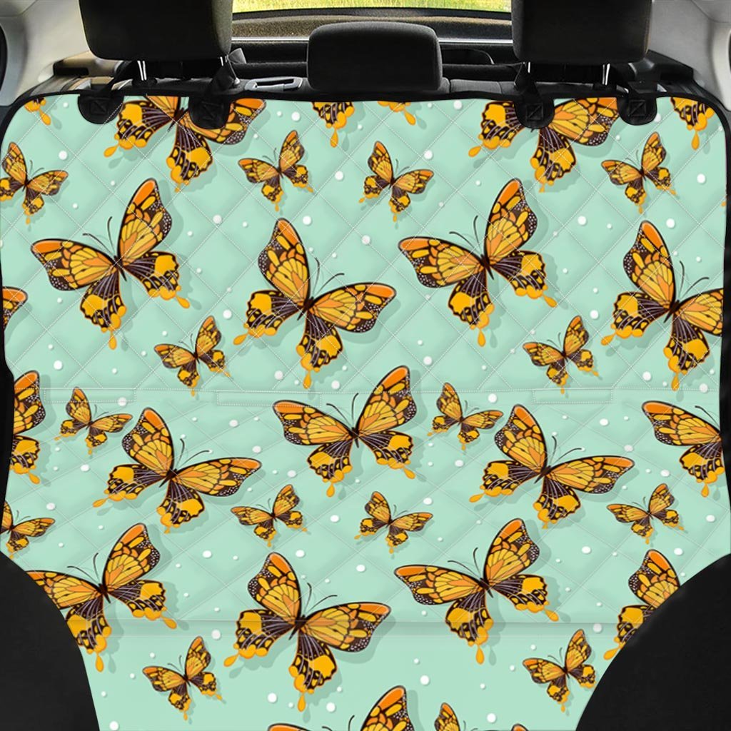 Yellow Butterfly Print Pet Car Seat Cover-grizzshop