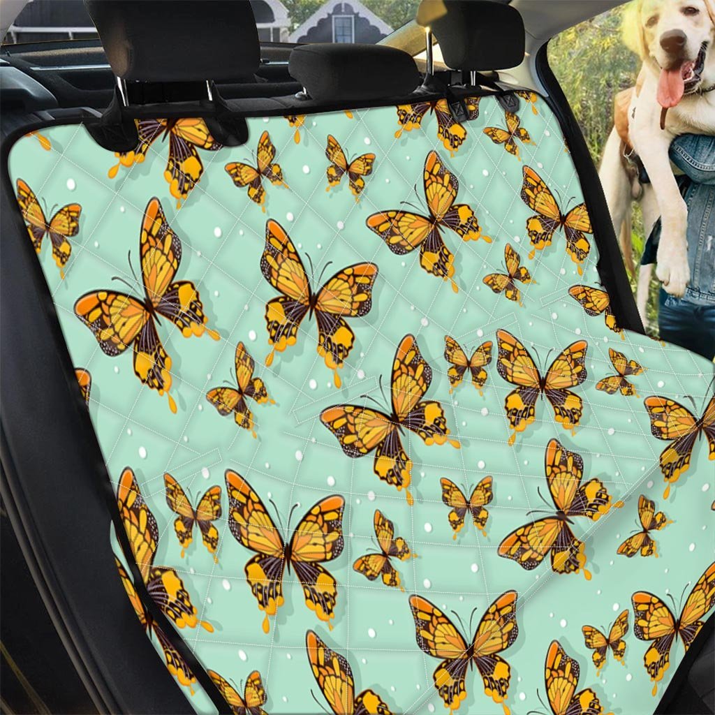 Yellow Butterfly Print Pet Car Seat Cover-grizzshop
