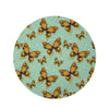 Yellow Butterfly Print Round Rug-grizzshop