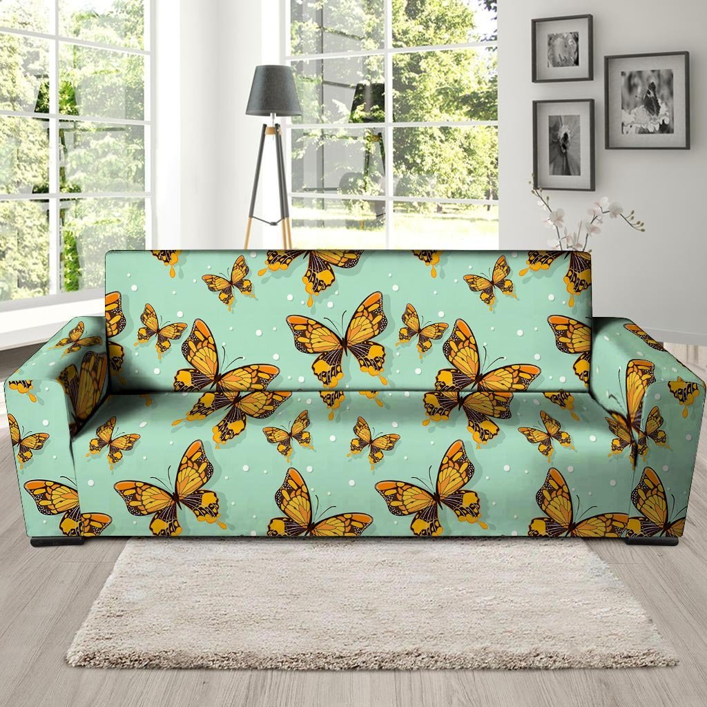 Yellow Butterfly Print Sofa Cover-grizzshop