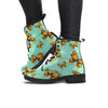 Yellow Butterfly Print Women's Boots-grizzshop