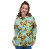 Yellow Butterfly Print Women's Hoodie-grizzshop