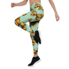 Yellow Butterfly Print Women's Leggings-grizzshop