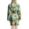 Yellow Butterfly Print Women's Robe-grizzshop