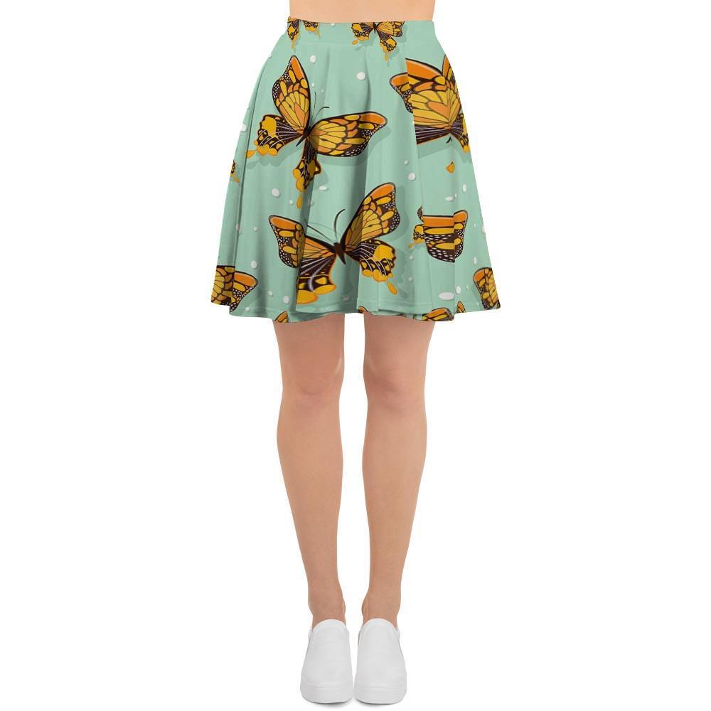 Yellow Butterfly Print Women's Skirt-grizzshop