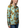 Yellow Butterfly Print Women's Sweatshirt-grizzshop