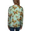 Yellow Butterfly Print Women's Sweatshirt-grizzshop