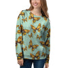 Yellow Butterfly Print Women's Sweatshirt-grizzshop