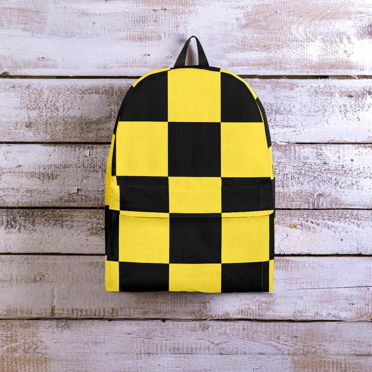 Yellow Checkered Print Backpack-grizzshop