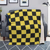 Yellow Checkered Print Blanket-grizzshop