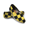 Yellow Checkered Print Canvas Shoes-grizzshop