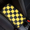 Yellow Checkered Print Car Console Cover-grizzshop