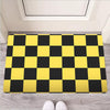 Yellow Checkered Print Door Mat-grizzshop