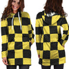 Yellow Checkered Print Hoodie Dress-grizzshop