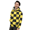 Load image into Gallery viewer, Yellow Checkered Print Men&#39;s Hoodie-grizzshop