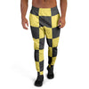 Yellow Checkered Print Men's Joggers-grizzshop