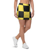 Yellow Checkered Print Mini Skirt-grizzshop