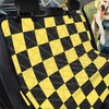 Yellow Checkered Print Pet Car Seat Cover-grizzshop