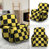 Yellow Checkered Print Recliner Cover-grizzshop