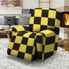 Yellow Checkered Print Recliner Cover-grizzshop