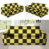 Yellow Checkered Print Sofa Cover-grizzshop