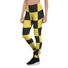 Yellow Checkered Print Women's Leggings-grizzshop