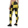 Yellow Checkered Print Women's Leggings-grizzshop