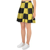 Yellow Checkered Print Women's Skirt-grizzshop