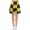 Yellow Checkered Print Women's Skirt-grizzshop