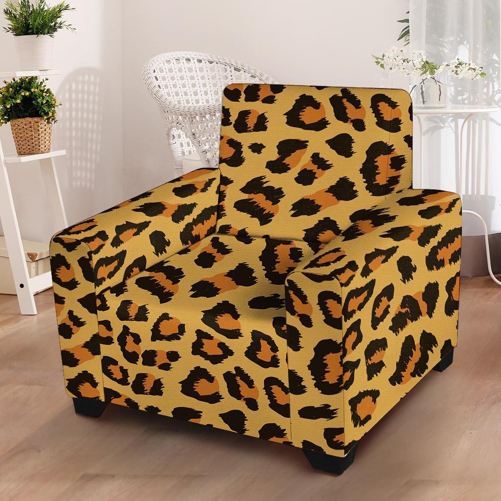 Yellow Cheetah Armchair Cover-grizzshop