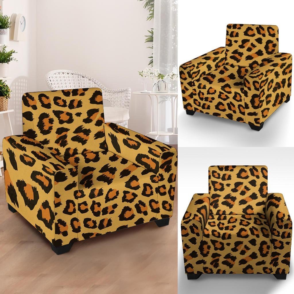 Yellow Cheetah Armchair Cover-grizzshop