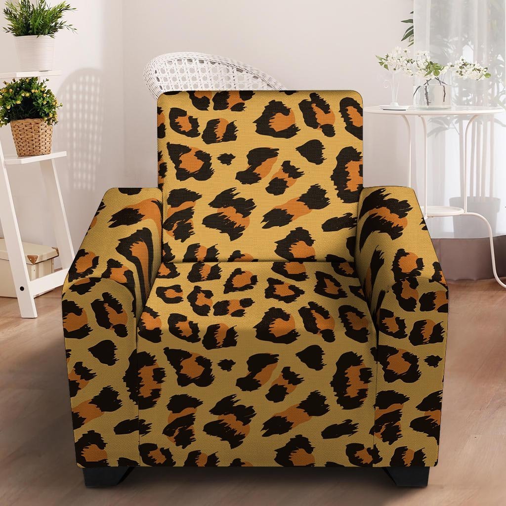 Yellow Cheetah Armchair Cover-grizzshop