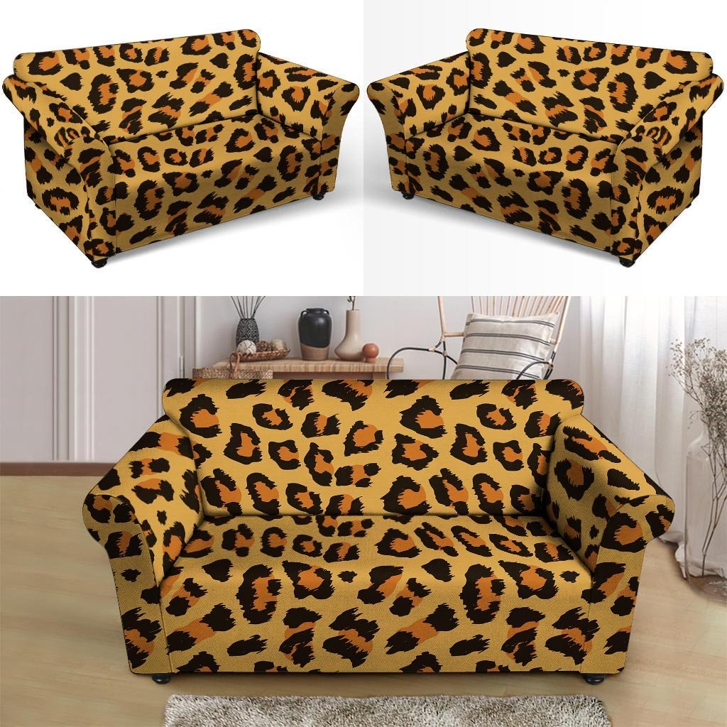 Yellow Cheetah Loveseat Cover-grizzshop