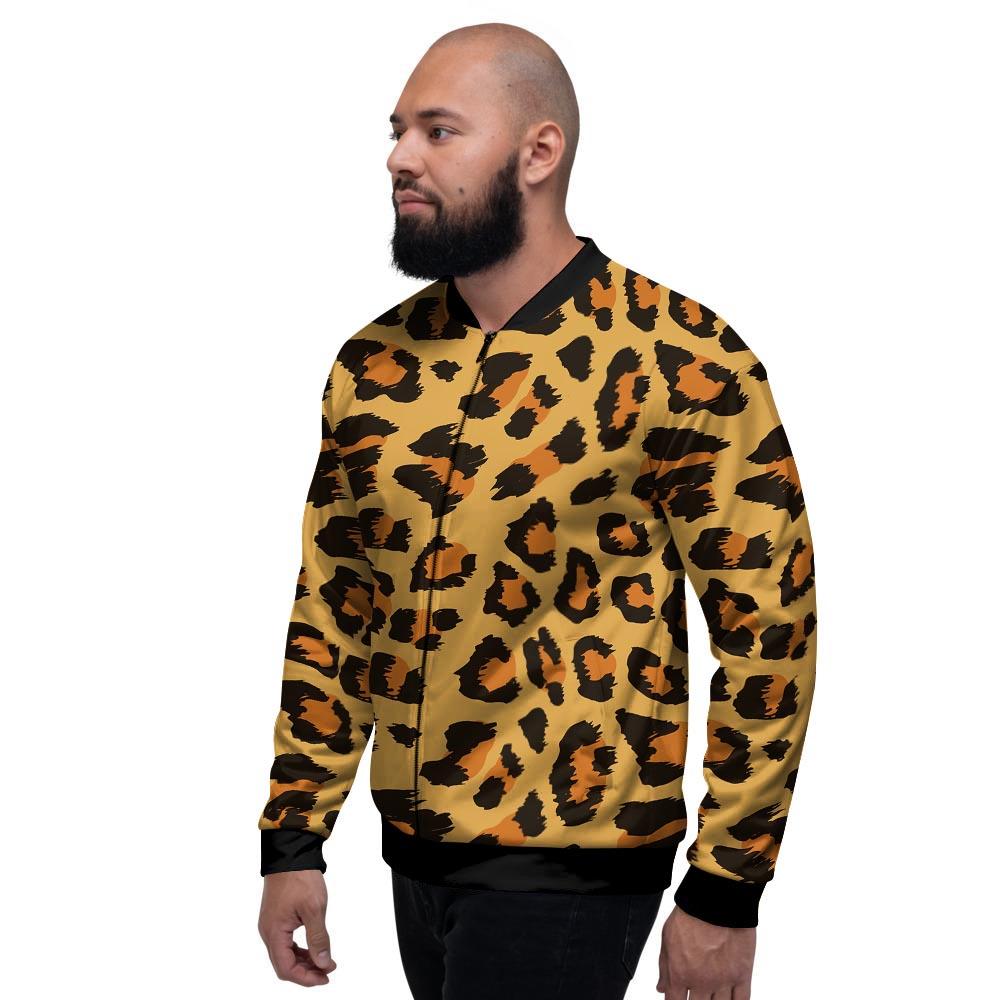 Yellow Cheetah Men's Bomber Jacket-grizzshop