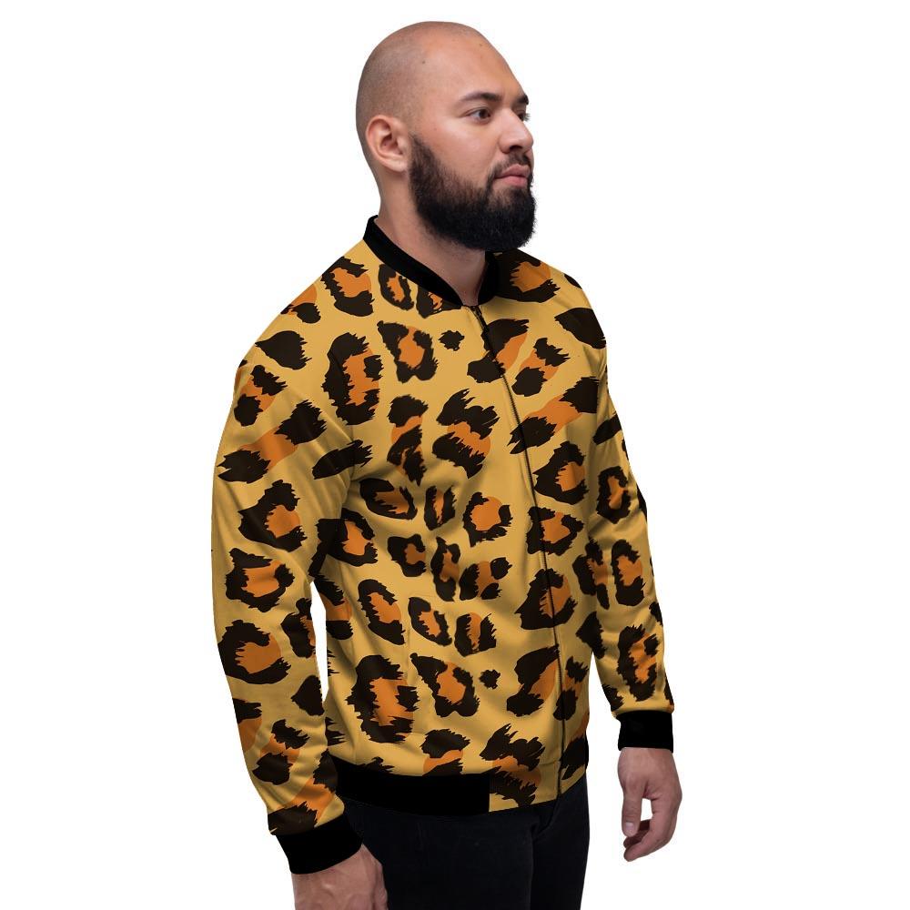 Yellow Cheetah Men's Bomber Jacket-grizzshop