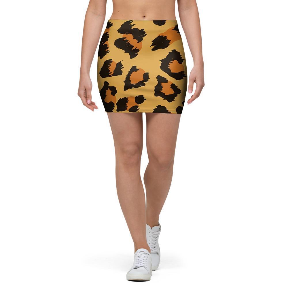 Yellow Cheetah Mini Skirt-grizzshop