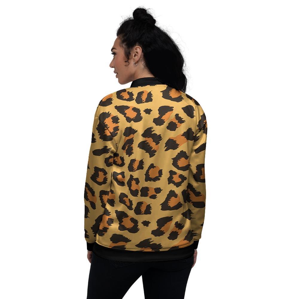 Yellow Cheetah Women's Bomber Jacket-grizzshop