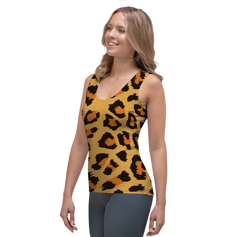 Yellow Cheetah Women's Tank Top-grizzshop