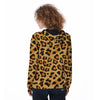 Yellow Cheetah Women's Zip Up Hoodie-grizzshop