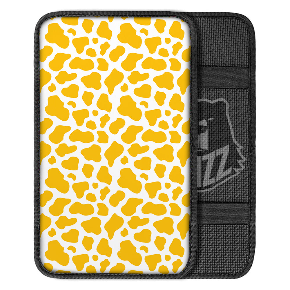 Yellow Cow Print Pattern Car Center Console Cover-grizzshop