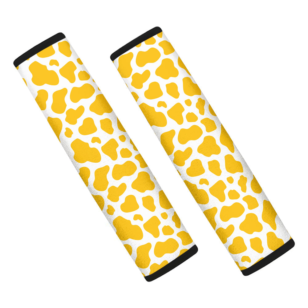 Yellow Cow Print Pattern Car Seat Belt Cover-grizzshop