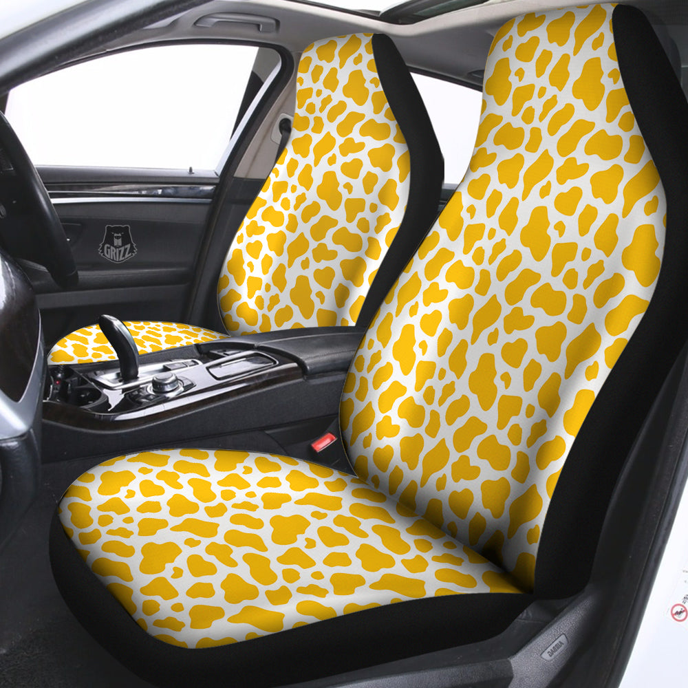 Yellow Cow Print Pattern Car Seat Covers-grizzshop