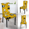 Yellow Doodle Cat Print Chair Cover-grizzshop