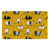 Yellow Doodle Cat Print Door Mat-grizzshop